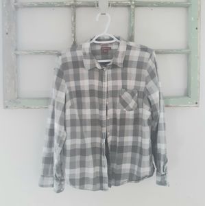 Merona Gray Plaid Flannel